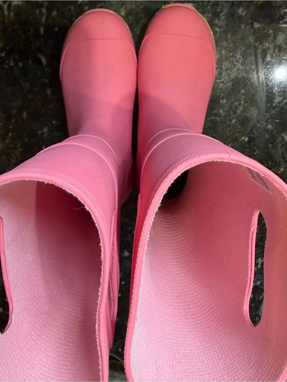 Barely worn Kids BOGS pink & green rainboots